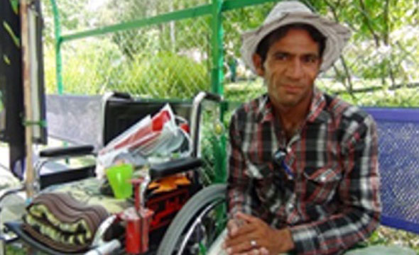 جوان معلول ، همدان تا شیراز را رکاب زد